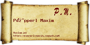 Pöpperl Maxim névjegykártya
