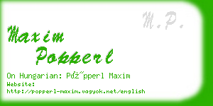 maxim popperl business card